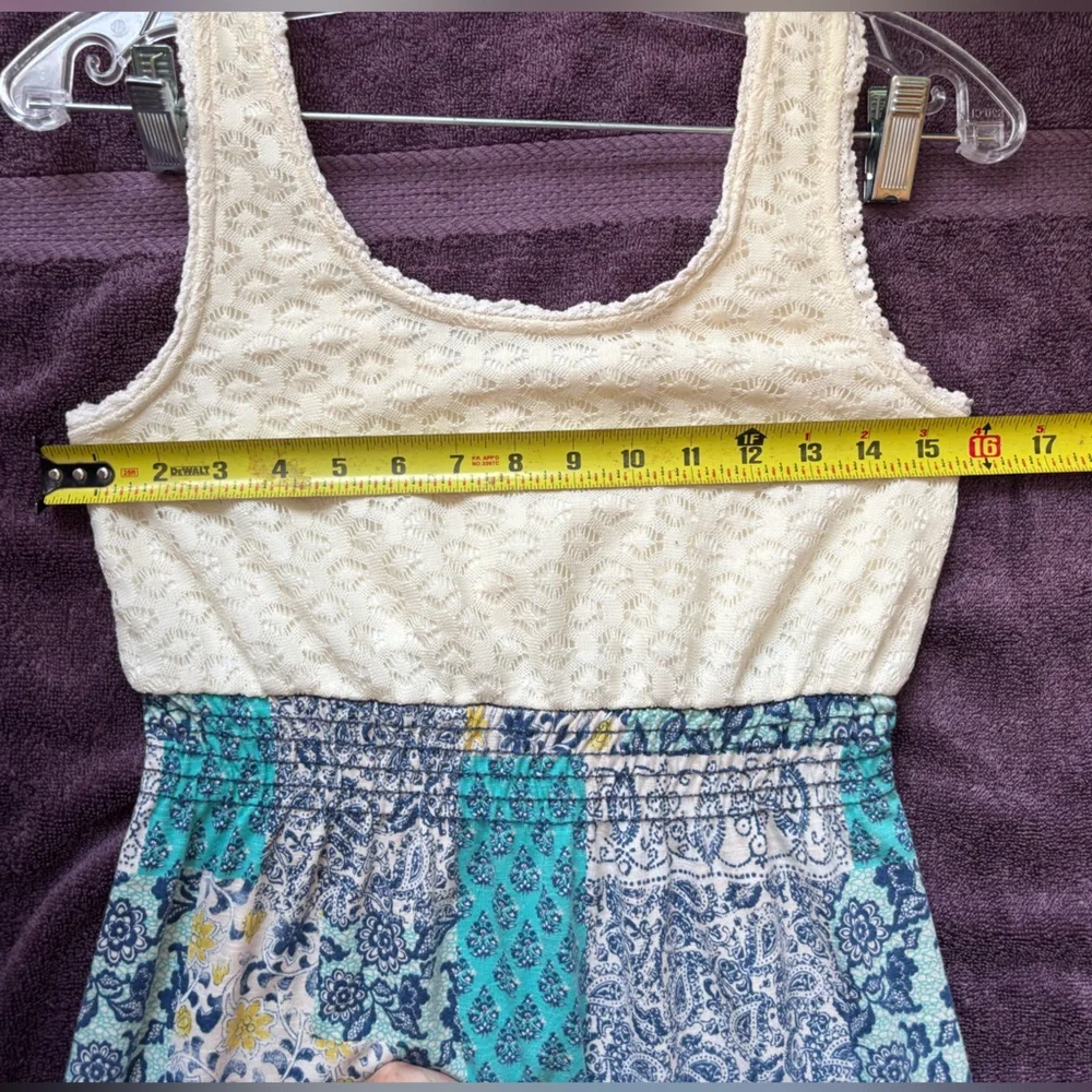 #4 Xhilaration Lace and Patterned Maxi Dress With Slits Small - Picture 7 of 9